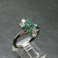 Emerald Faceted Silver Ring from Colombia - 3.75 Grams Total - Size 8.25