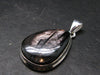 Tumbled Hypersthene Silver Plated Pendant From Canada - 1.4" - 8.99 Grams
