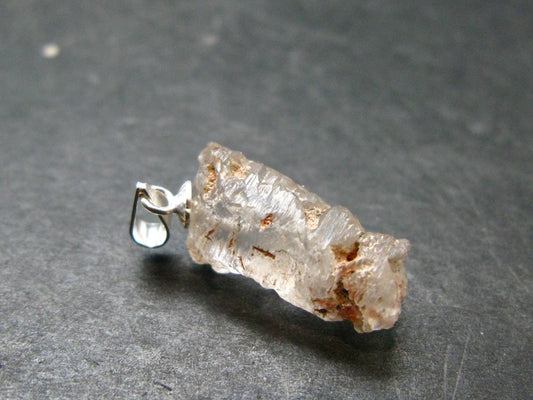 Rare Terminated Gemmy Nirvana (Pink Ice) Quartz Crystal Silver Pendant from the Himalayas - 1.0" - 2.06 Grams