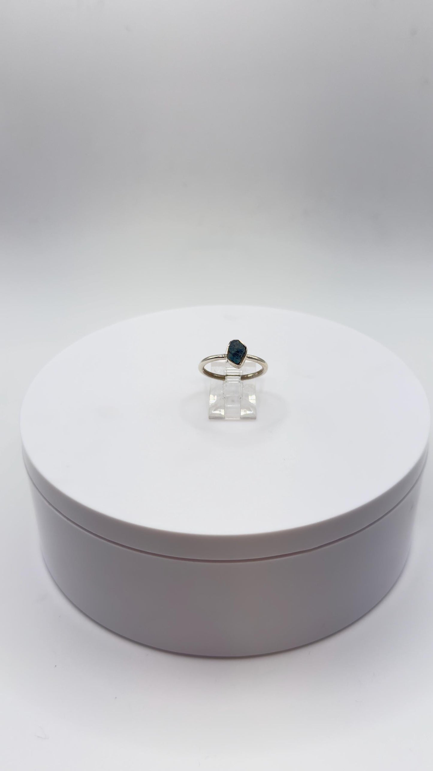 Grandidierite Ring Raw Blue Green Gemstone Silver Ring Minimalist Crystal Jewelry Gift