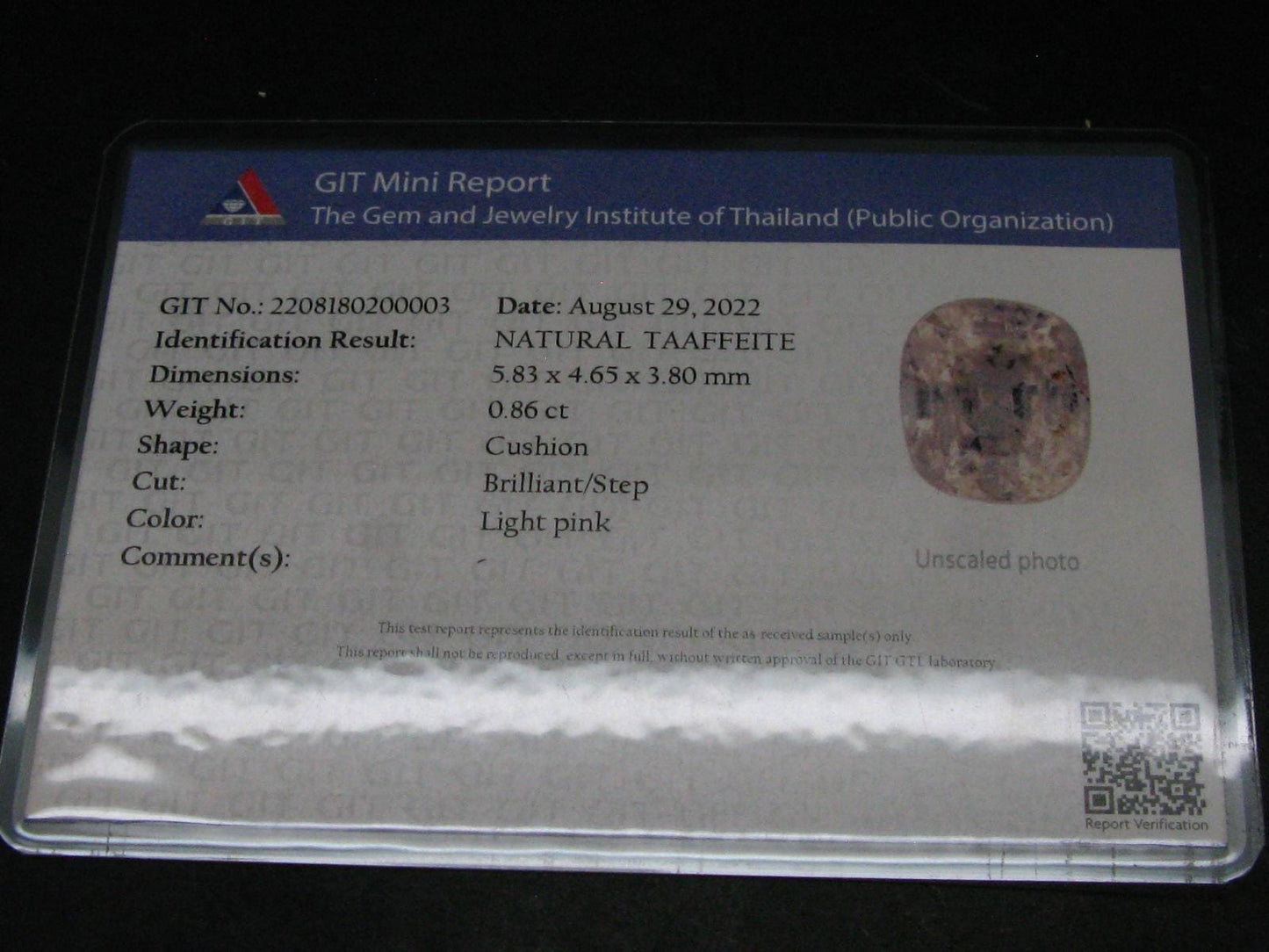 0.86 Carat Rare Gem Taaffeite Cut Stone From Mogok