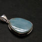Rare Blue Larimar Pectolite Silver Plated Pendant From Dominican Republic - 1.5" - 4.61 Grams