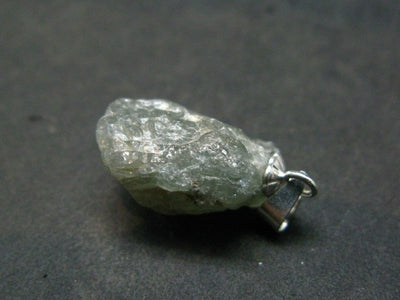 Extremely Rare Raw Gem Green Kornerupine Silver Pendant Crystal From Tanzania - 2.43 Grams - 0.8"
