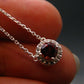 Red Garnet Almandine Gem Silver Pendant with Chain From India - 18" - 1.90 Grams