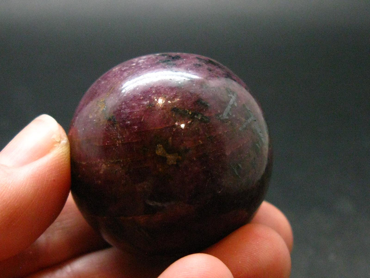 Genuine Ruby Corundum Sphere from India - 1.4" - 96.74 Grams