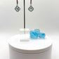 Swiss Blue Topaz Drop Earrings with Petal Motif in Sterling Silver - Weight 4.07 Grams