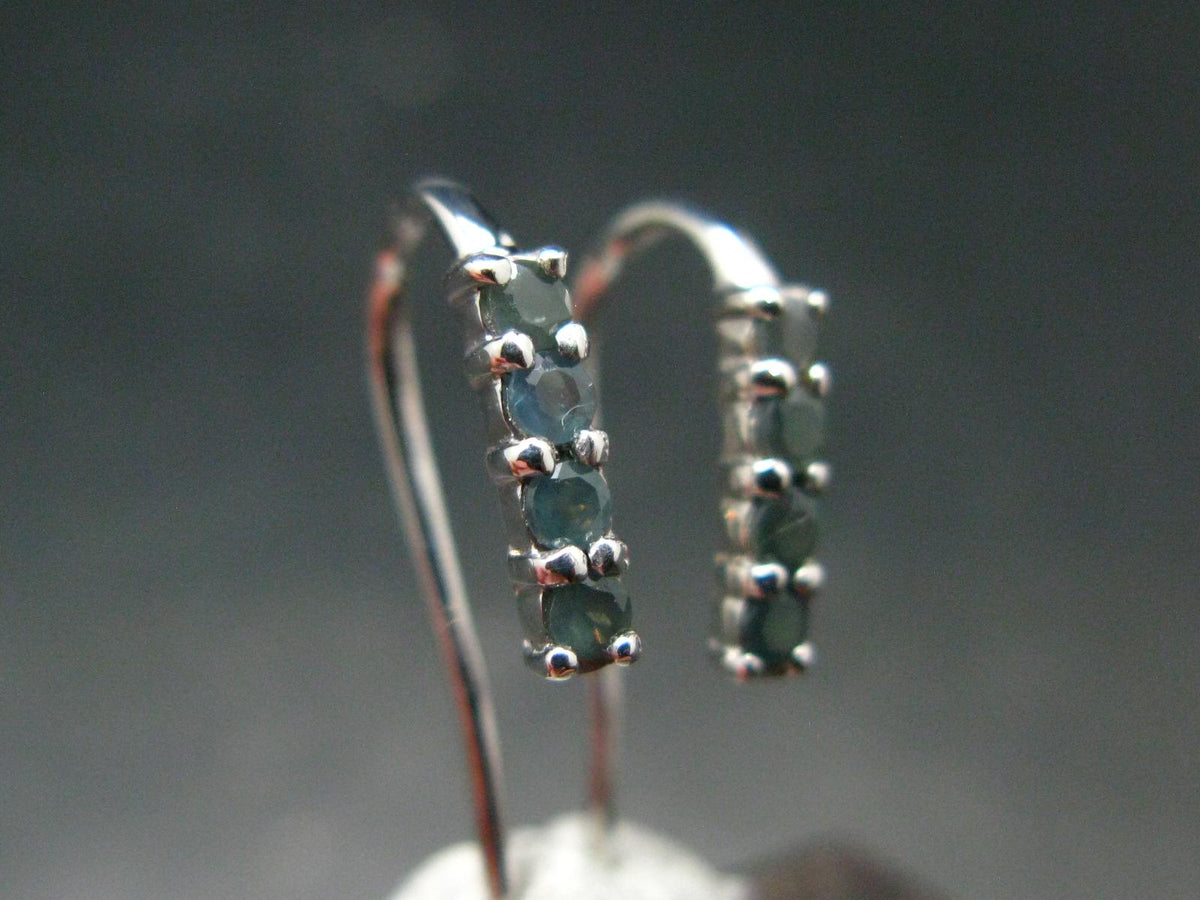 Genuine Alexandrite Gem Silver Earrings From Russia - 0.92 Grams