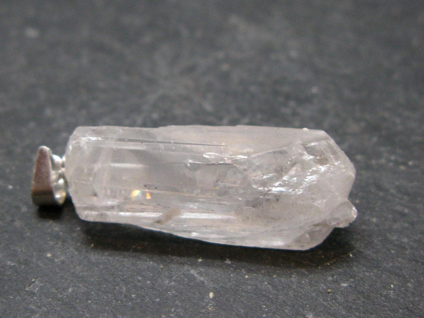 Nice Terminated Danburite Crystal Silver Pendant from Mexico - 1.3" - 3.83 Grams
