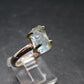 Raw Aquamarine Gem Sterling Silver Ring From Brazil - Size 8 - 2.83 Grams