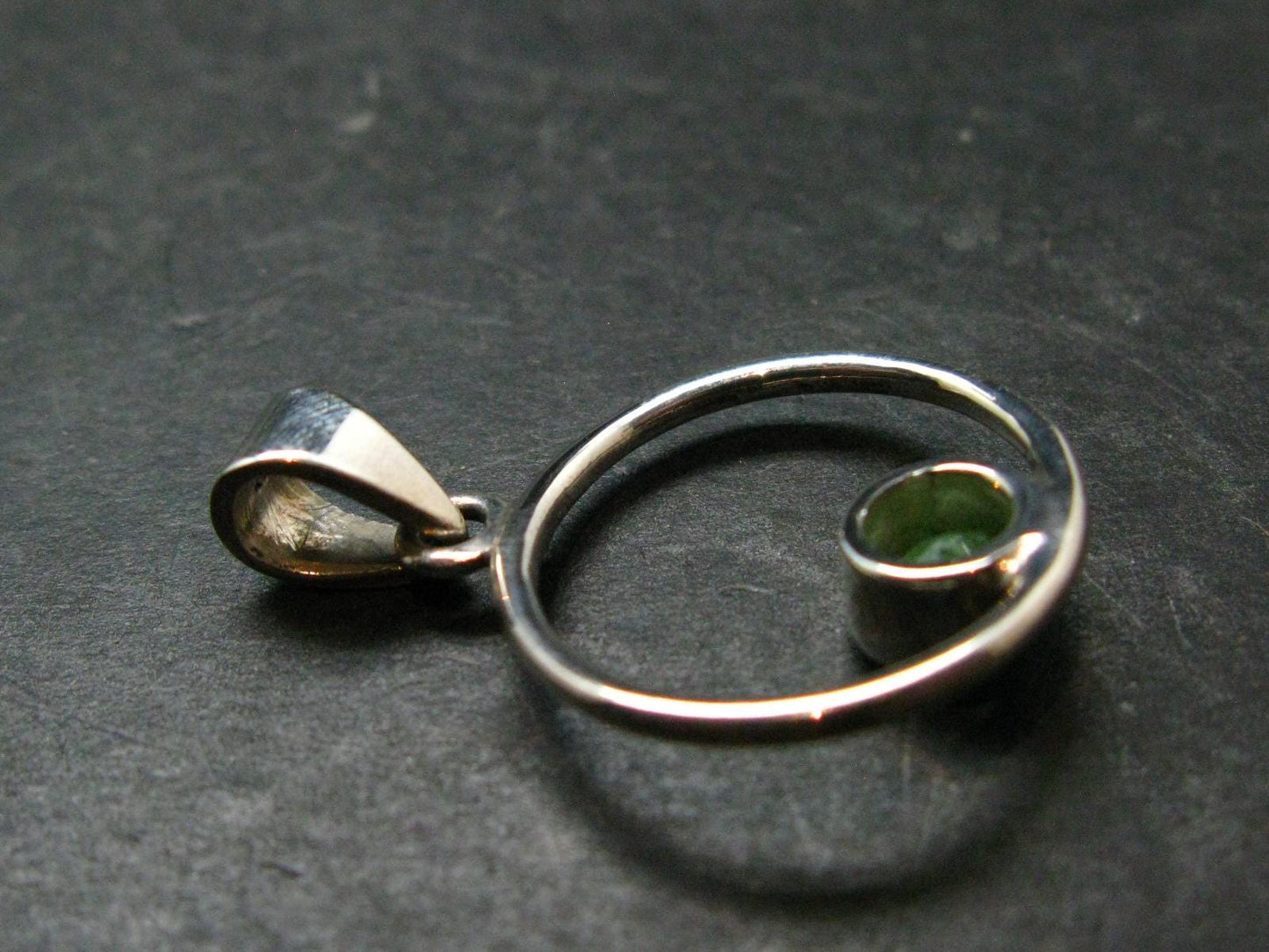 Tsavorite Faceted Green Garnet Sterling Silver Pendant From Tanzania - 2.78 Grams - 1.2"