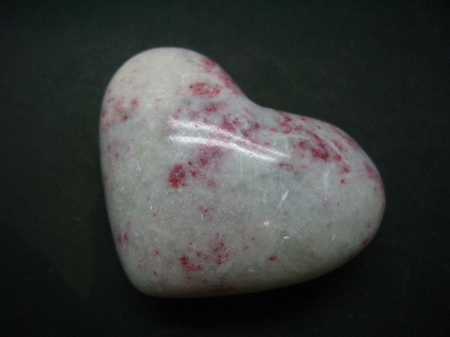 Large Cinnabar in Quartz Heart from Peru - 91.11 Grams - 2.4"