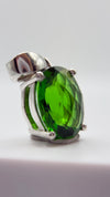 Green Helenite Oval Pendant – Sterling Silver Faceted Gemstone Necklace Pendant