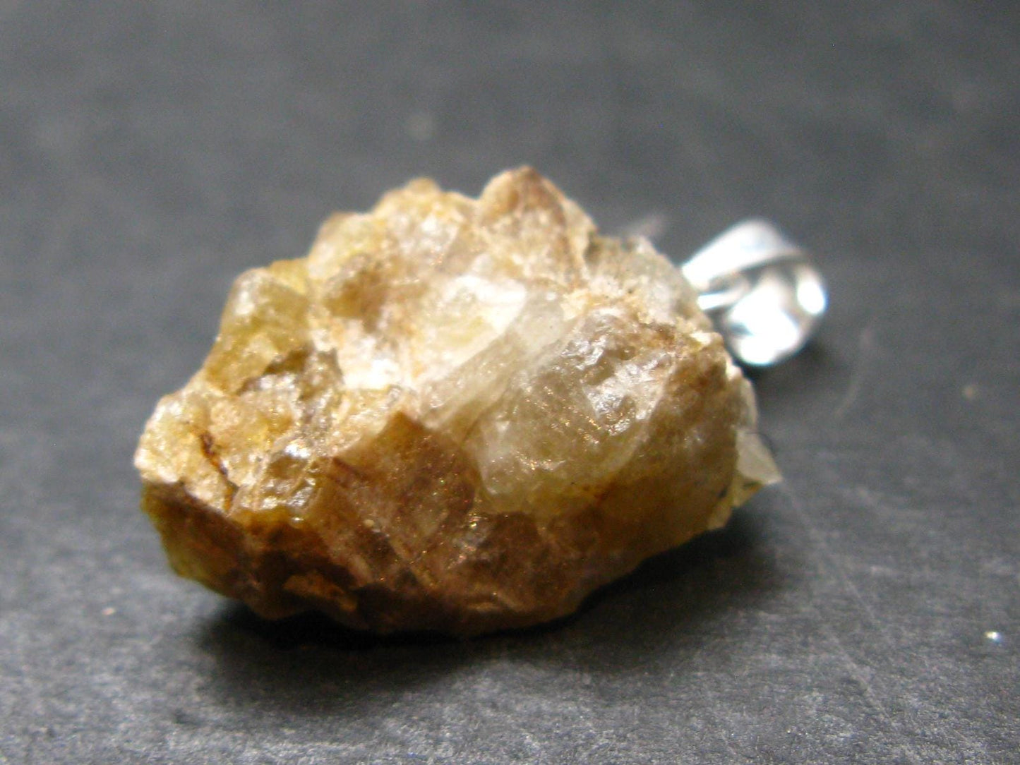Rare Herderite Crystal Silver Pendant from Brazil - 0.8" - 2.5 Grams
