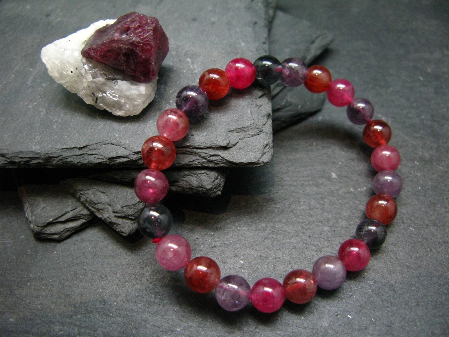 AAA Grade Gem Spinel Genuine Bracelet ~ 7 Inches ~ 8mm Round Beads