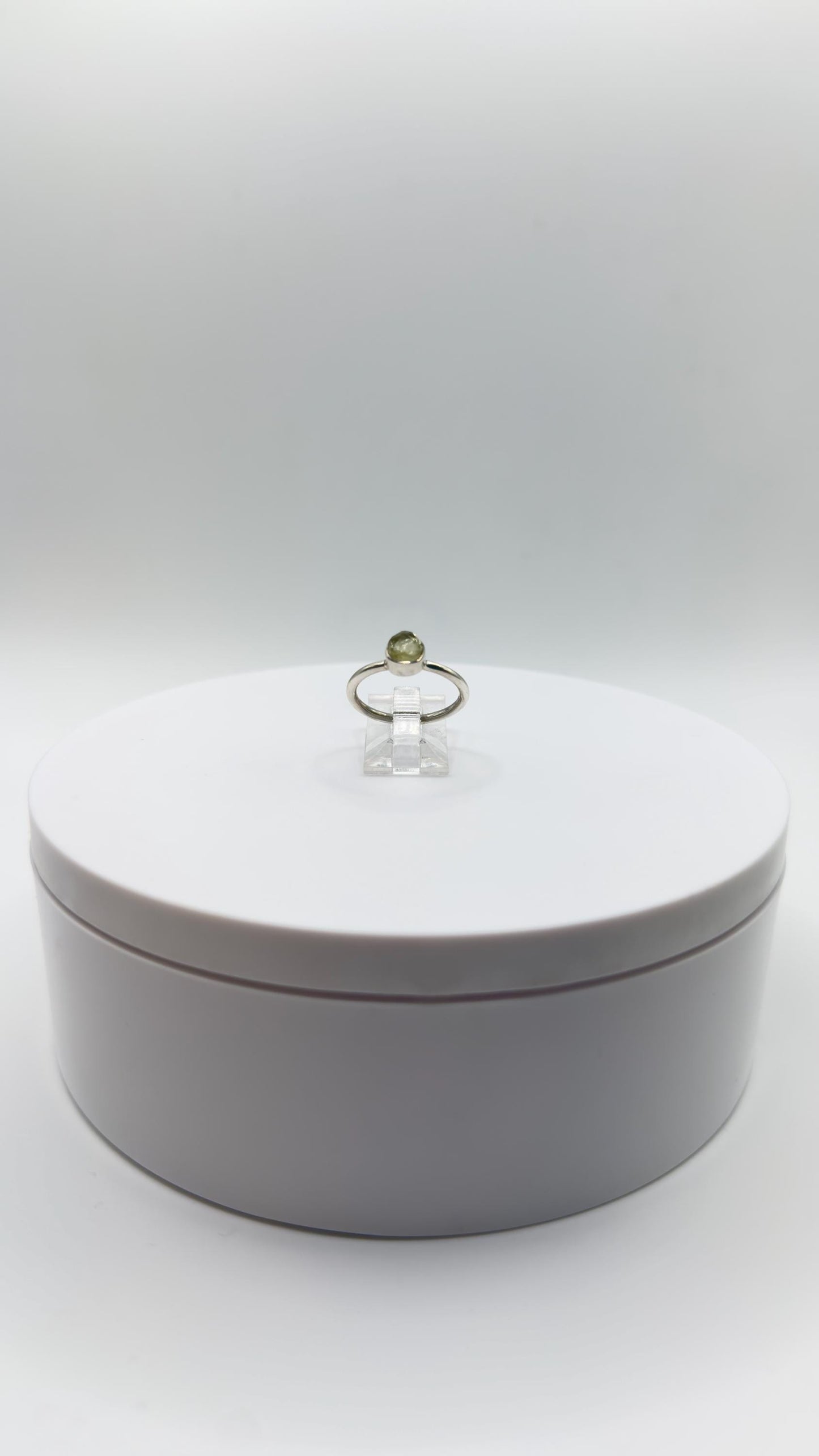 Chrysoberyl Raw Stone Ring Gemstone Silver Minimalist Jewelry Natural Crystal Gift - Sizes: 6, 7, 8