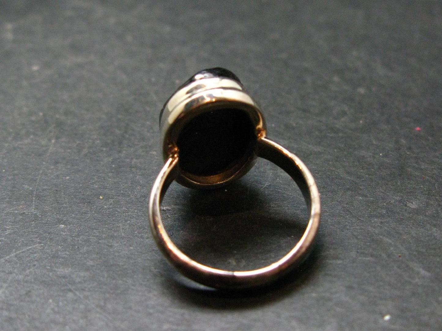Unpolished Elite Shungite Silver Ring from Russia - Size 8 - 5.35 Grams