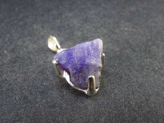 Rare Raw Hackmanite Silver Pendant from Afghanistan - 1.1" - 3.00 Grams