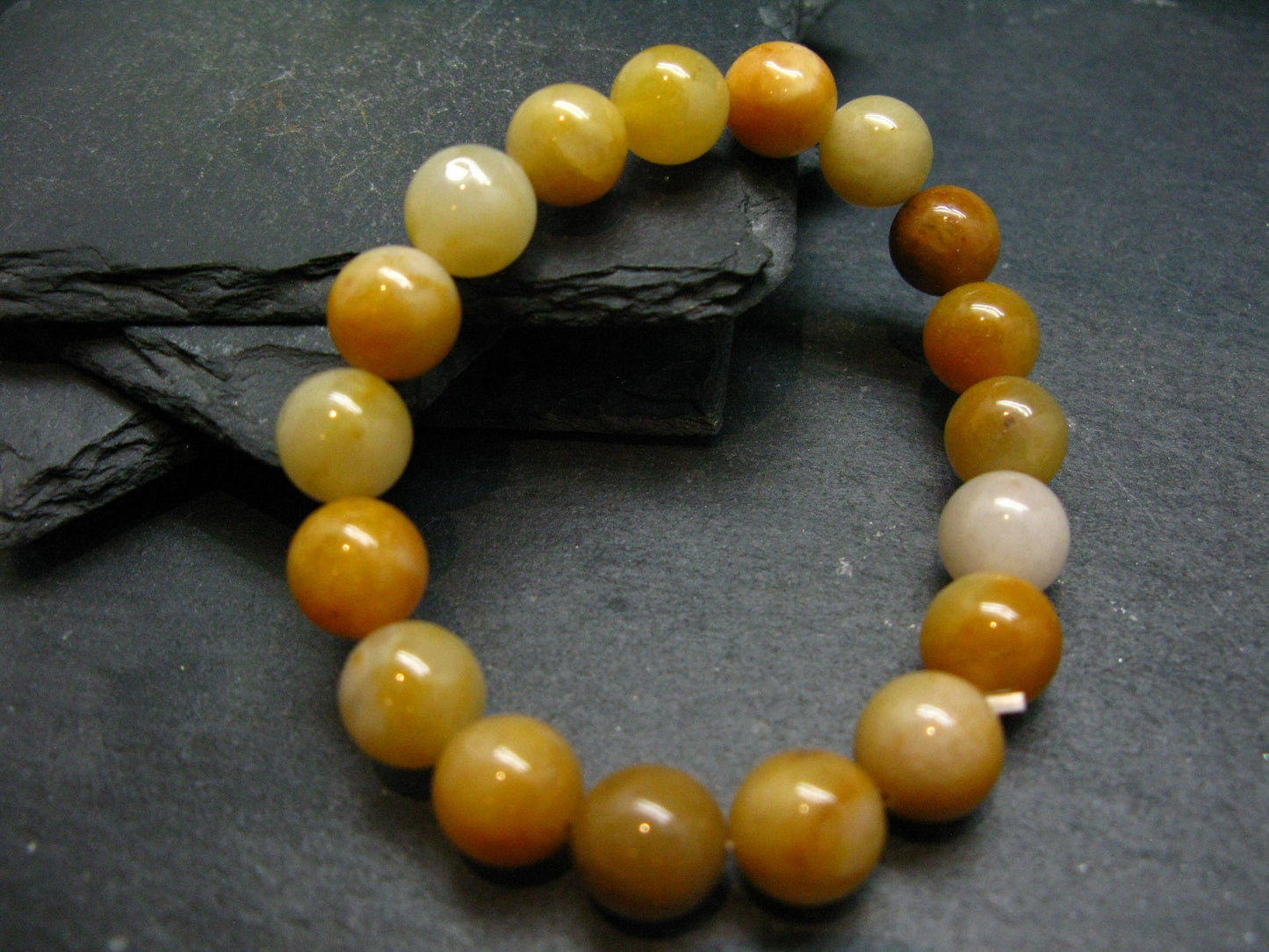 Golden Healer Quartz Genuine Bracelet ~ 7 Inches ~ 10mm Round Beads