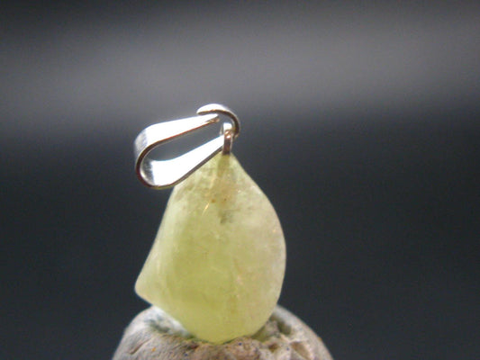 Brazilianite Crystal Silver Pendant From Brazil - 0.7" - 1.9 Grams