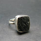 Natural Crystal Black Tourmaline 925 Silver Ring From Namibia - 6.05 Grams - Size 6