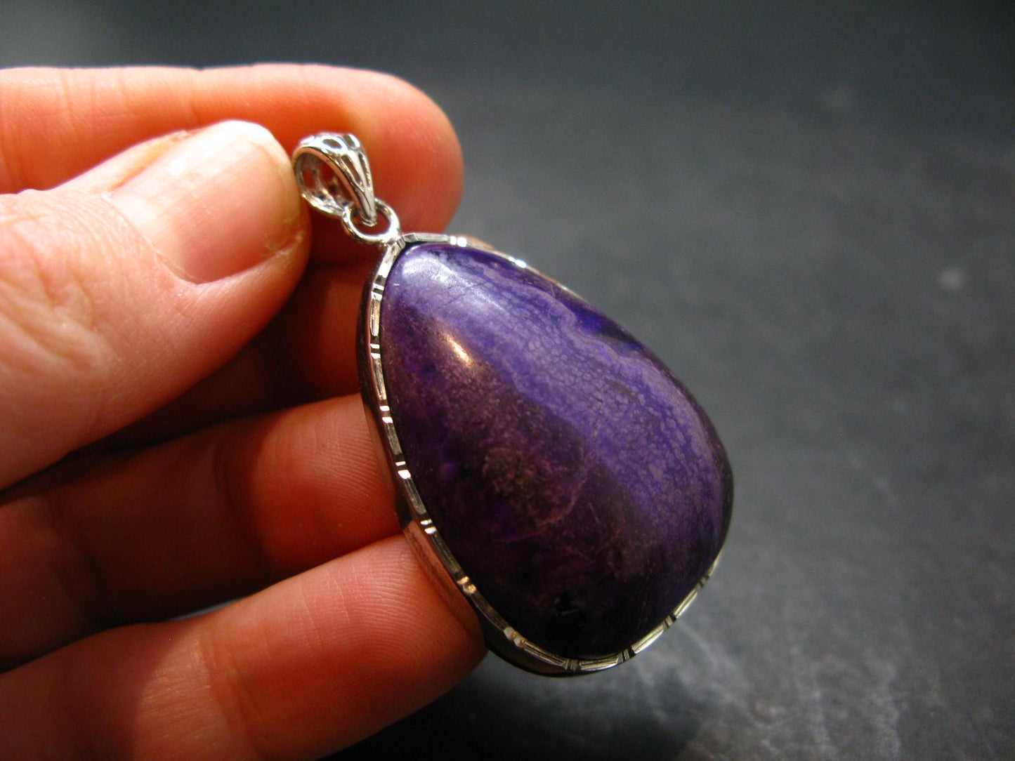 Sugilite Silver Pendant From South Africa - 1.7" - 16.57 Grams