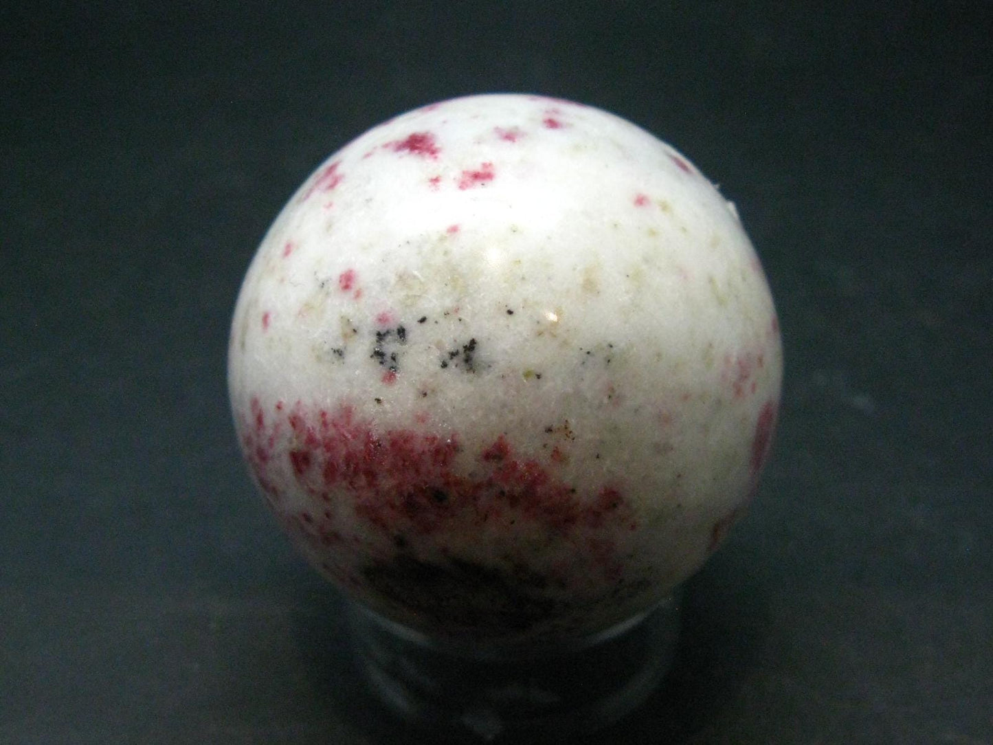 Large Cinnabar in Quartz Sphere from Peru - 125.48 Grams - 1.8"