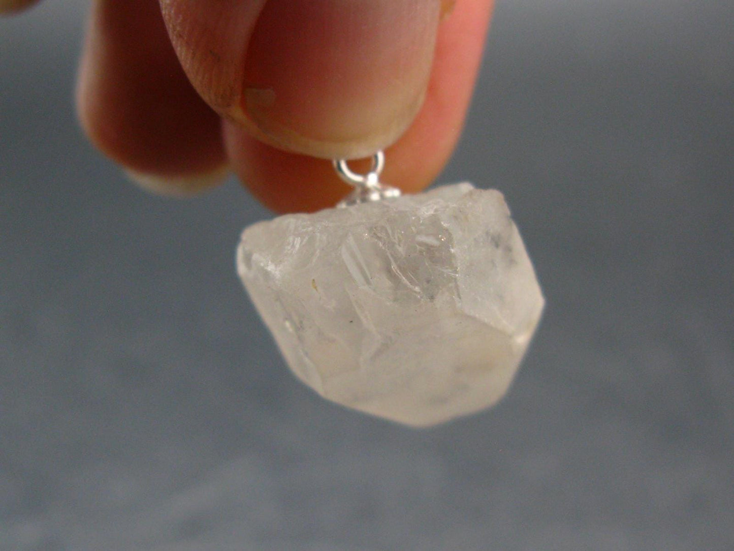 Spider quartz!! Rare Hollandite in Quartz Crystal Silver Pendant from Madagascar - 0.8" - 4.78 Grams