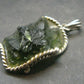 Moldavite Tektite Silver Pendant from Czech Republic - 1.4" - 6.37 Grams