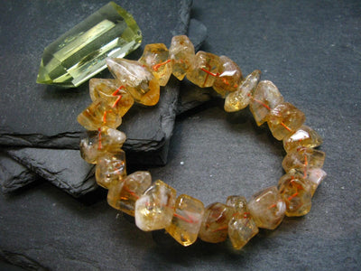 Citrine Genuine Bracelet ~ 7 Inches ~ 16mm Tumbled Beads