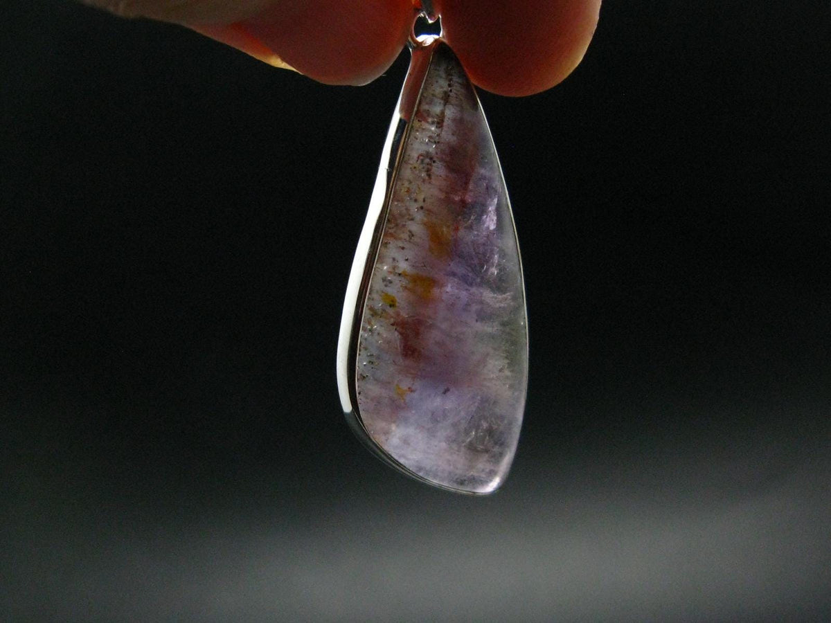 Cacoxenite Super 7 Silver Plated Pendant From Brazil - 2.0" - 6.11 Grams