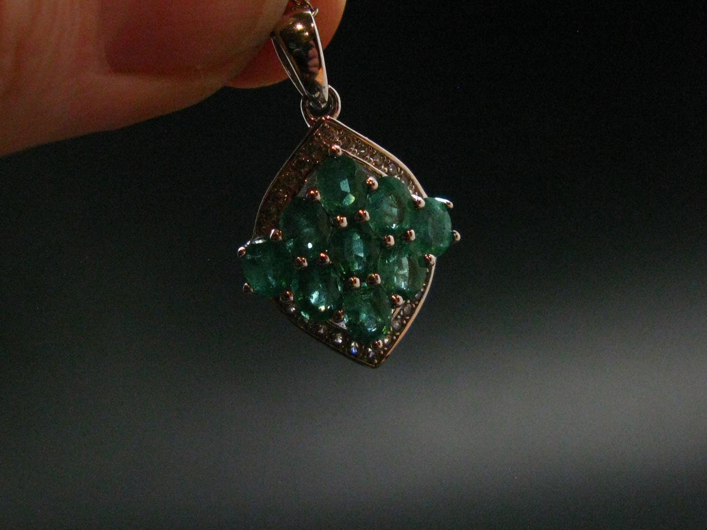 Emerald Silver Pendant W/Chain From Colombia - 3.86 Grams Total