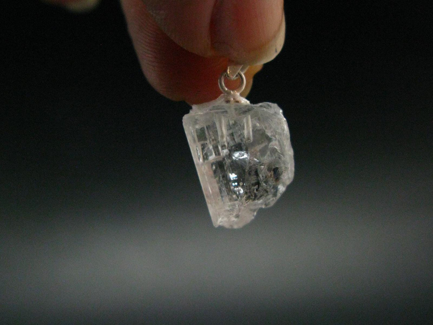 Nice Terminated Danburite Crystal Silver Pendant from Russia - 0.9" - 2.14 Grams