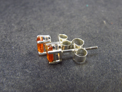 Faceted Orange Kyanite Crystal Stud Earrings From Brazil