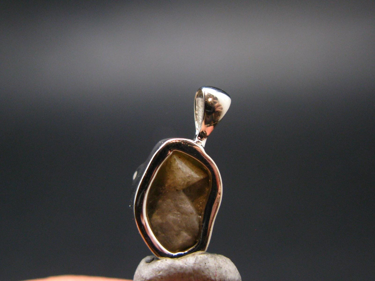 Rhodizite Rhodozite Crystal Silver Pendant from Madagascar - 0.6" - 1.44 Grams