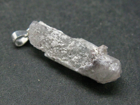 Rare Ajoite In Terminated Quartz Crystal Silver Pendant from South Africa - 1.2" - 2.20 Grams