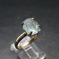 Raw Aquamarine Gem Sterling Silver Ring From Brazil - Size 6 - 3.08 Grams