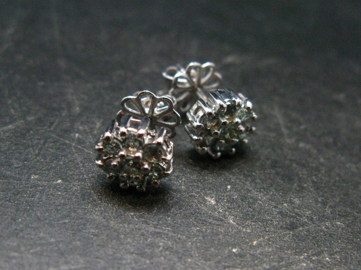 Alexandrite Gem Silver Stud Earrings From Russia - 2.55 Grams