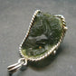 Moldavite Tektite Silver Pendant from Czech Republic - 1.4" - 6.37 Grams