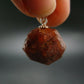Gem Spessartine Spessartite Orange Garnet Pendant in SS From Tanzania - 0.9" - 6.65 Grams