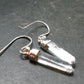 Lemurian Quartz Seed Crystal Silver Earrings From Brazil - 1.4"