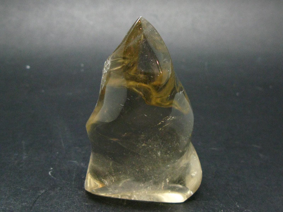 Unheated Citrine Flame Polished Stone From Madagascar - 3.0" - 118.08 Grams
