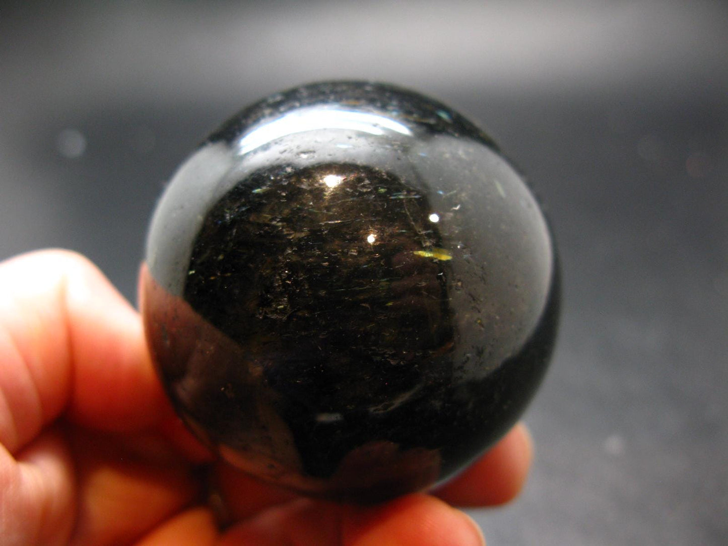 Nuumite Nuummite Sphere Ball From Greenland - 1.9" - 186.37 Grams