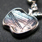 4.56 Billion Years Old Meteorite!!. Muonionalusta Meteorite Apple Silver Pendant from Sweden - 0.8"