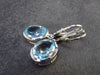 Faceted Natural Sky Blue Topaz Dangle 925 Silver Earrings from Brazil - 1.1" - 4.58 Grams