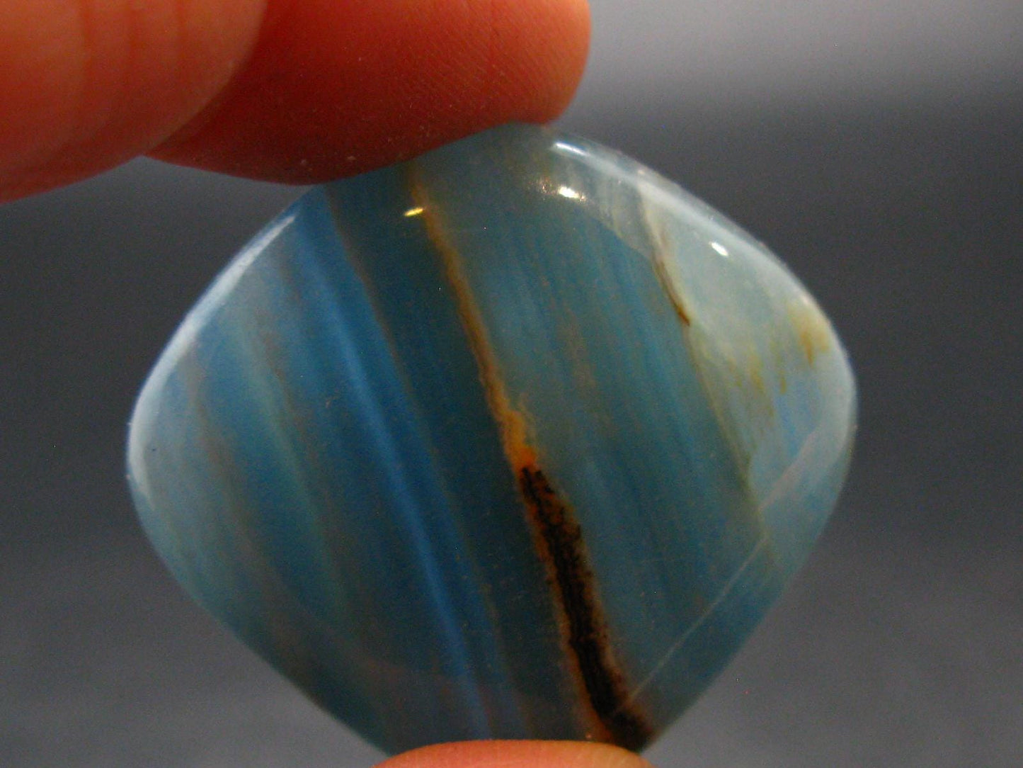 Nice Lemurian Aquatine Blue Calcite Tumbled From Argentina - 1.1" - 16.69 Grams
