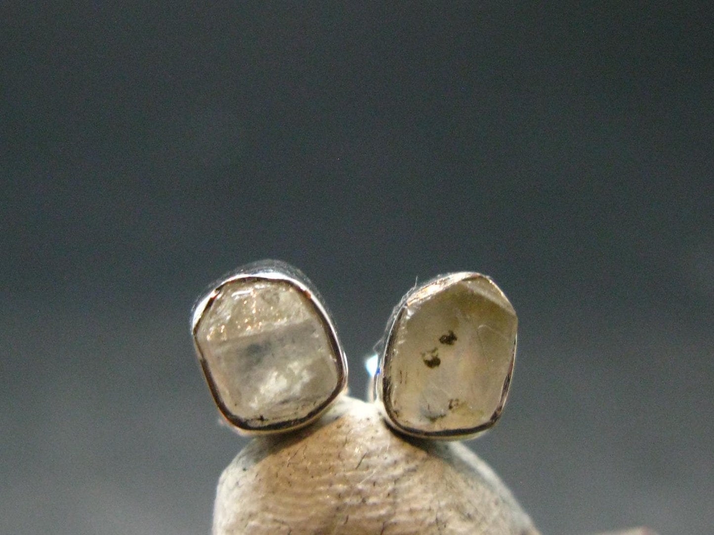Phenakite Phenacite Stud Earrings Sterling Silver From Russia - 1.29 Grams