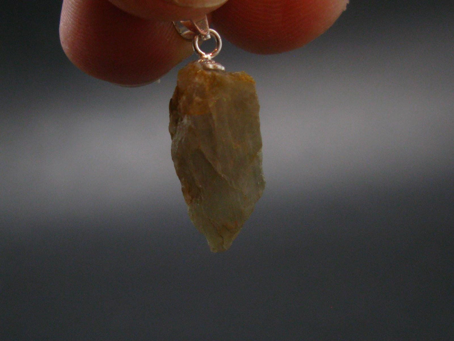 Gem Color Change See-Thru Straw Terminated Crystal Diaspore Crystal Silver Pendant From Turkey - 0.9" - 2.13 Grams