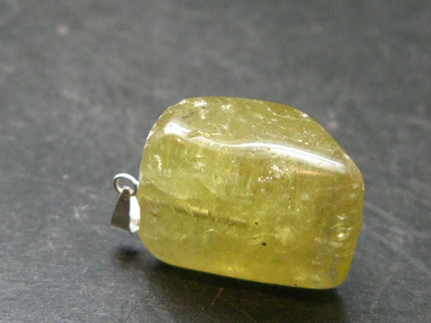 Large Gold Apatite Tumbled Pendant from Mexico - 11.0 Grams - 1.2"