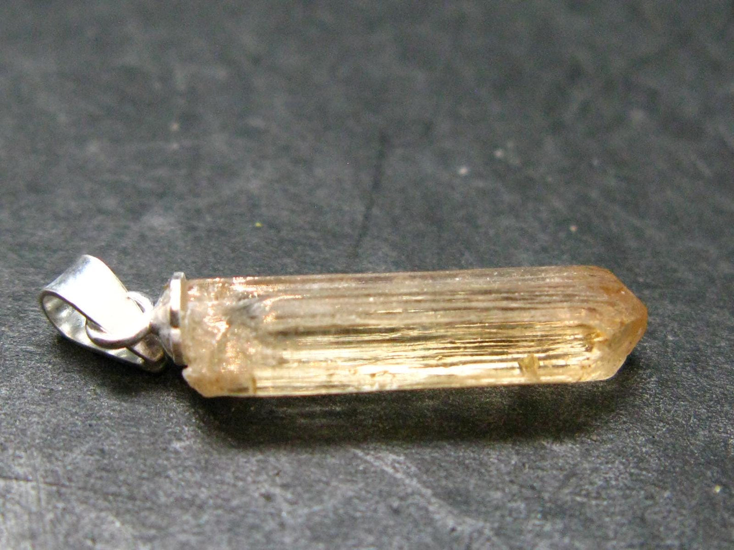 Imperial Topaz Crystal Pendant From Brazil - 1.0" - 1.27 Grams