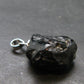 Tibetan Black Tektite Silver Pendant From Tibet - 0.9" - 3.36 Grams